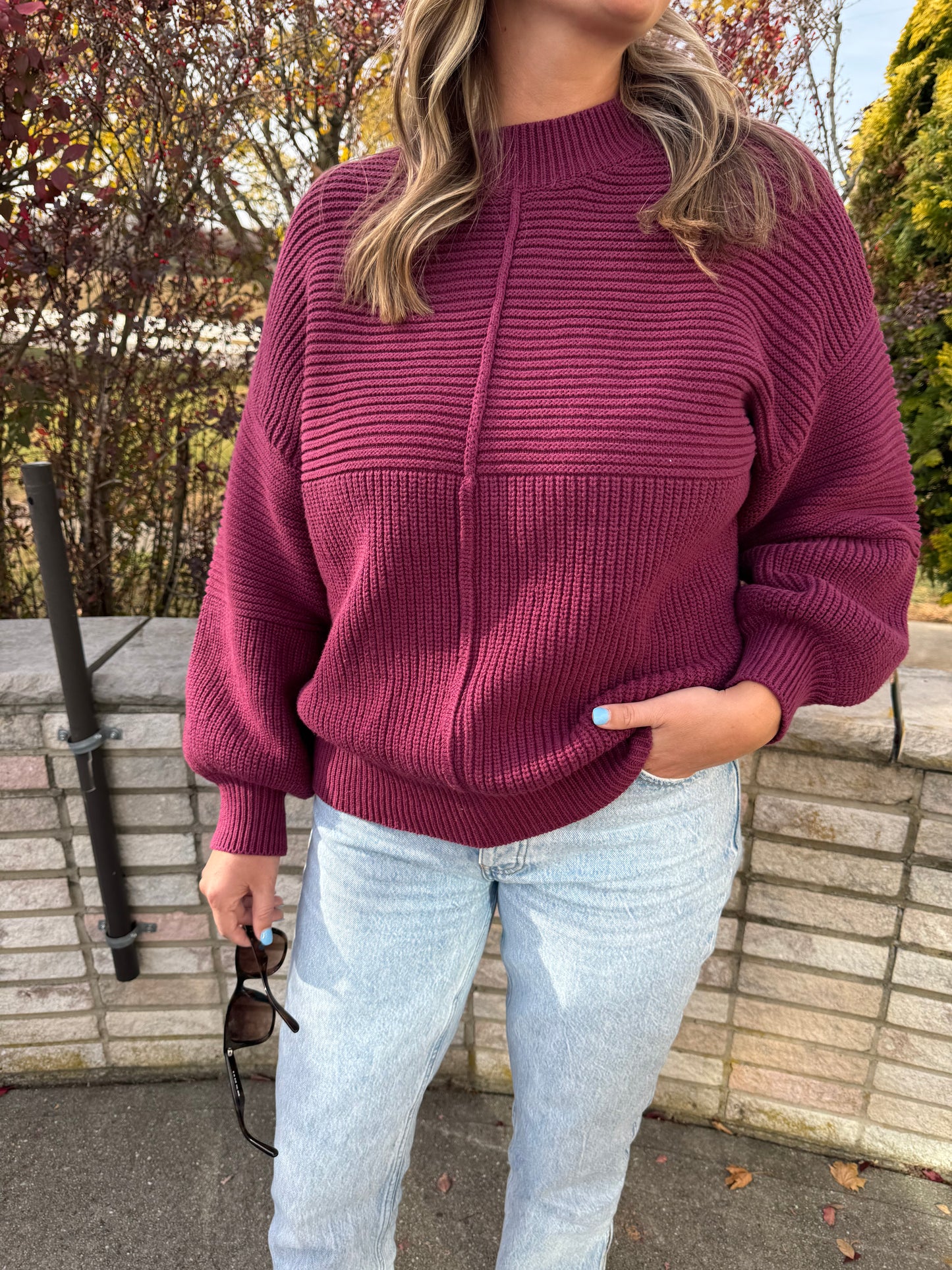 Bordeaux Ribbed Sweater