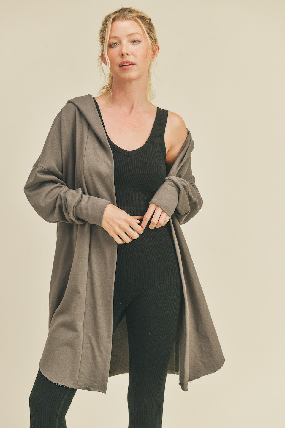 Hooded Open Cardi