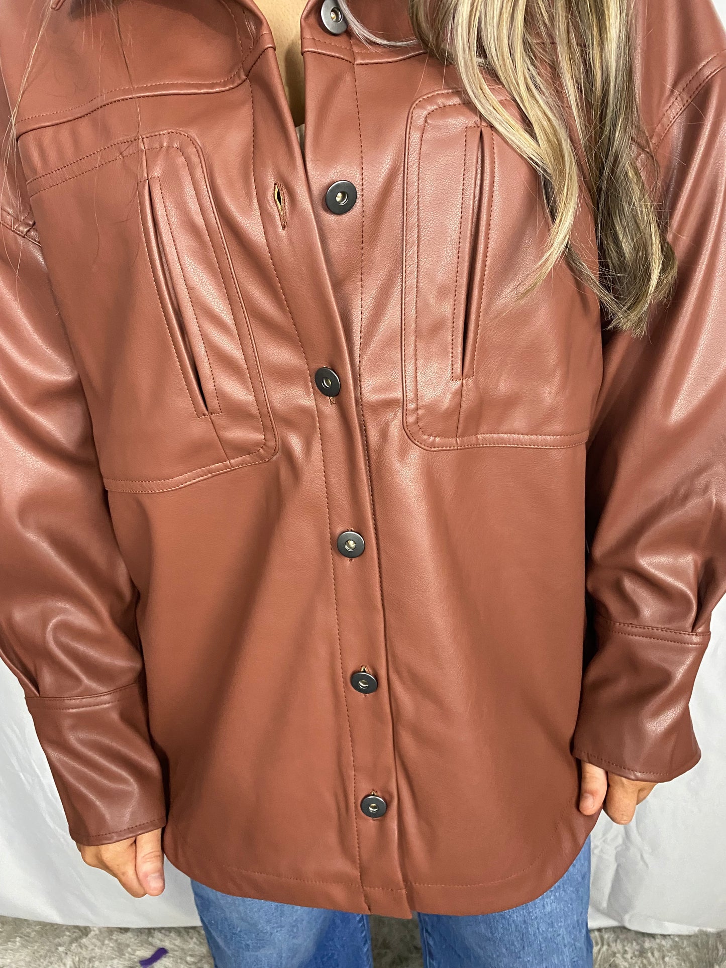 Vegan Leather Shacket