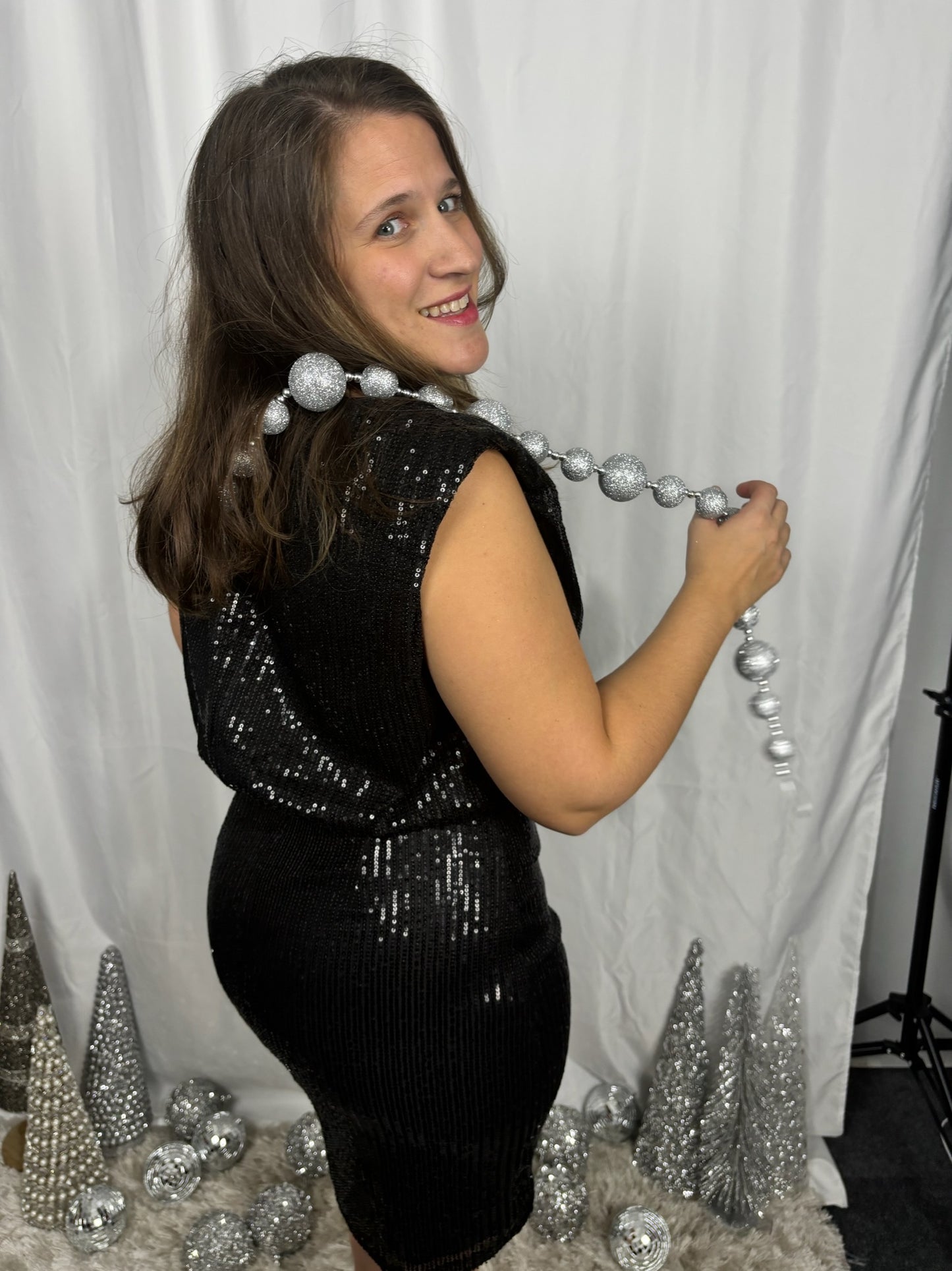 Black Sparkle Mini Dress