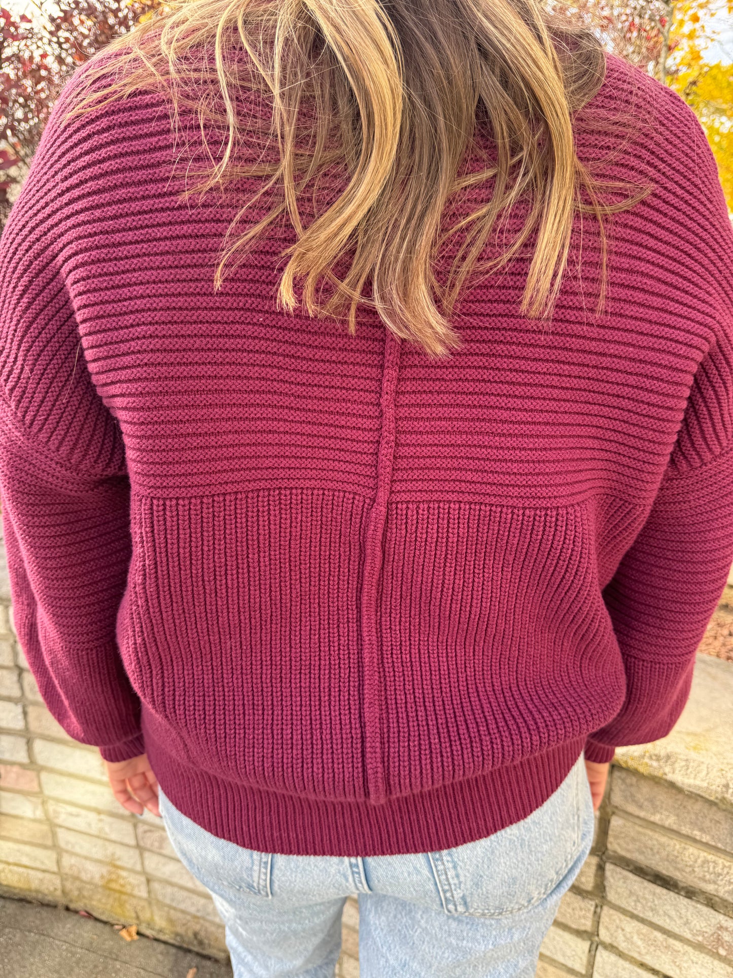 Bordeaux Ribbed Sweater