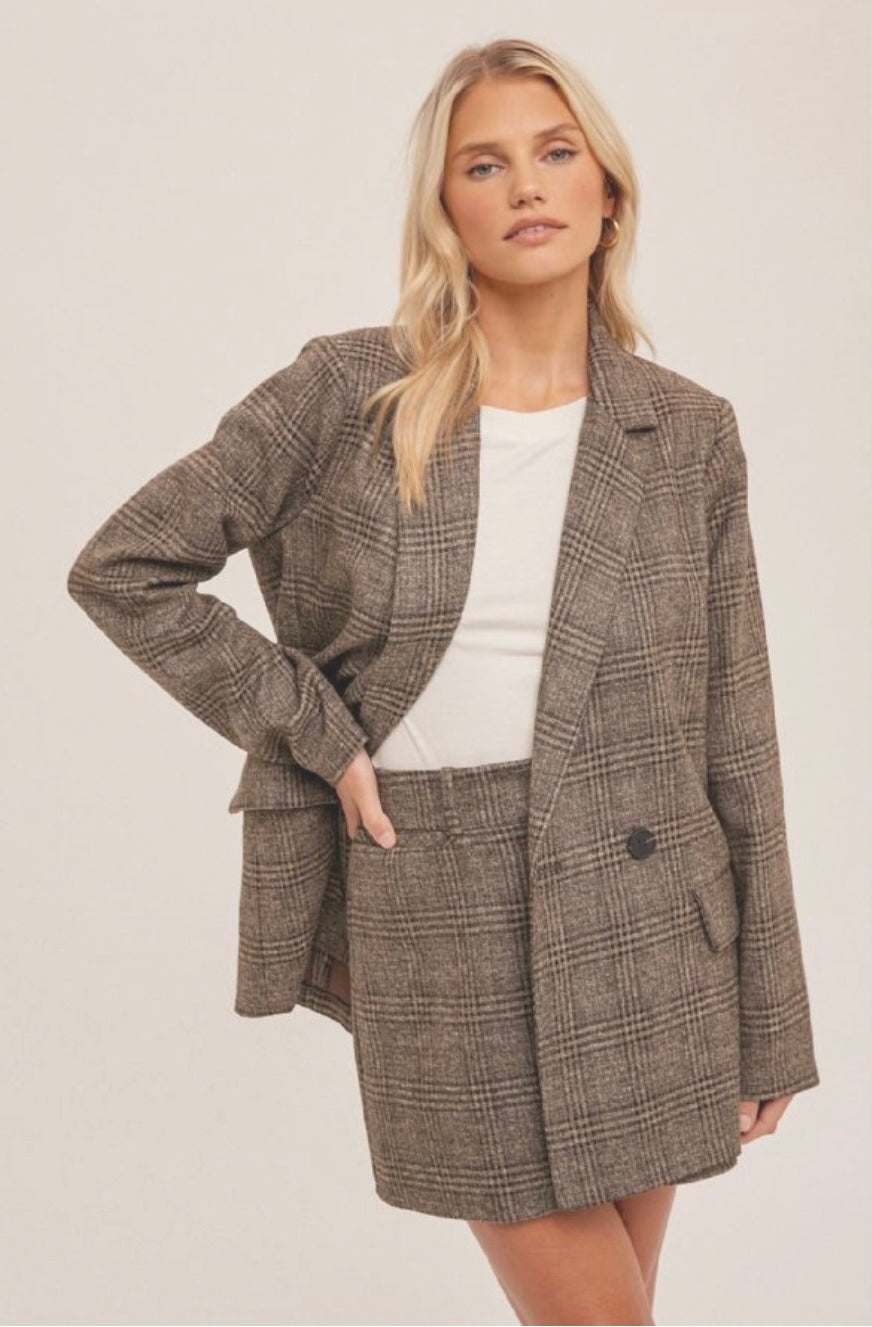 Brown Herringbone Blazer