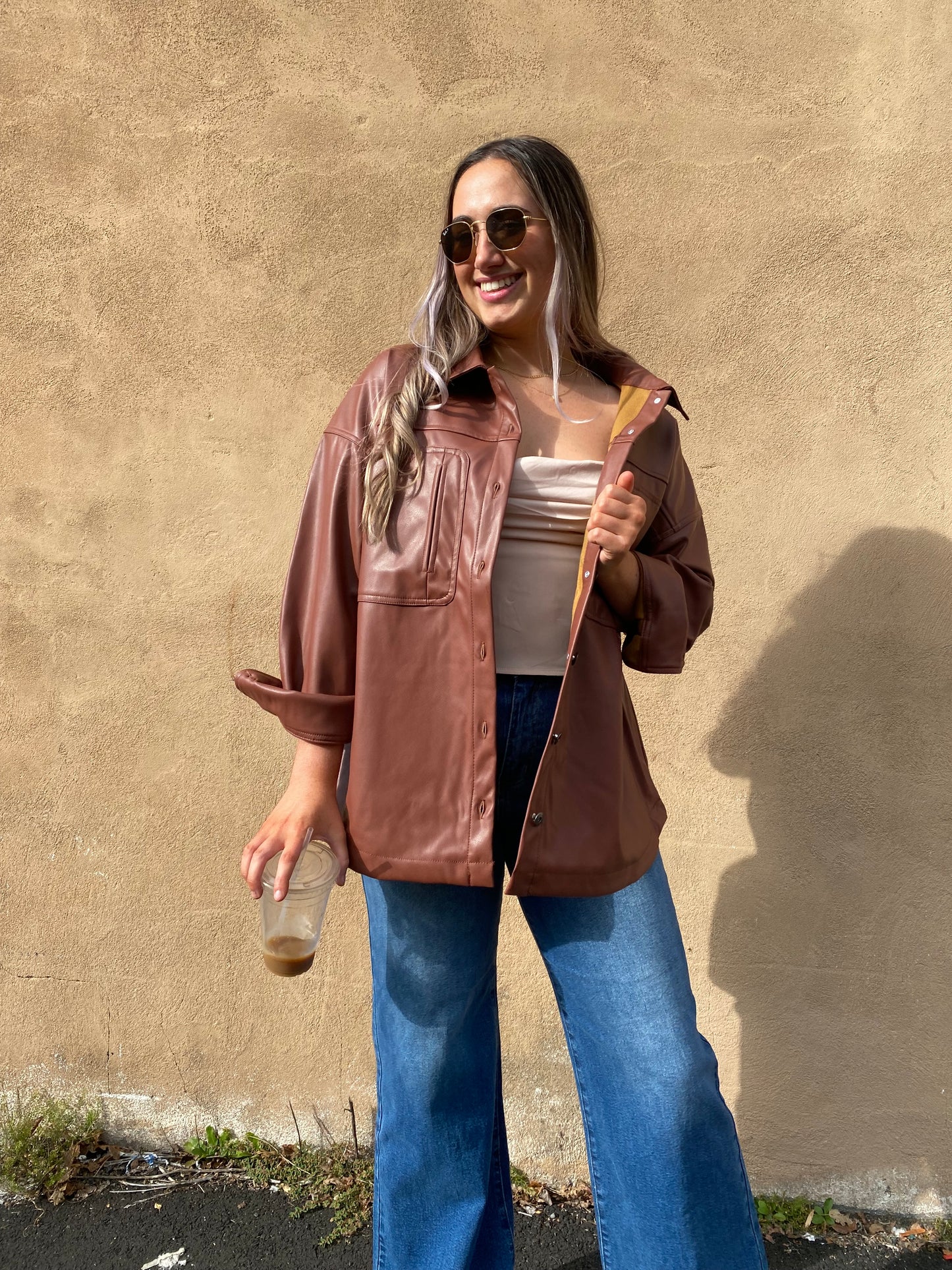 Vegan Leather Shacket