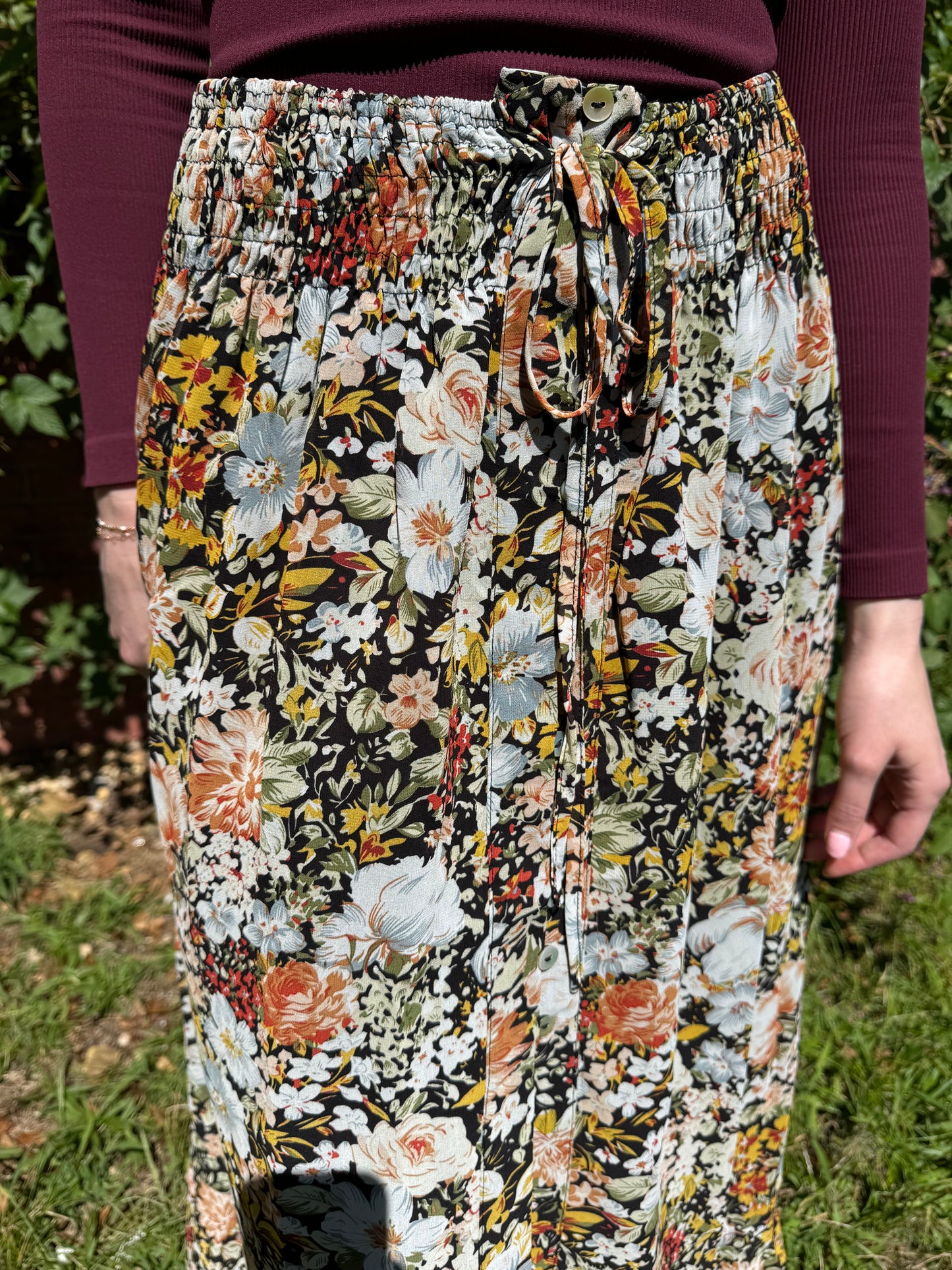 Autumn Bloom Maxi Skirt
