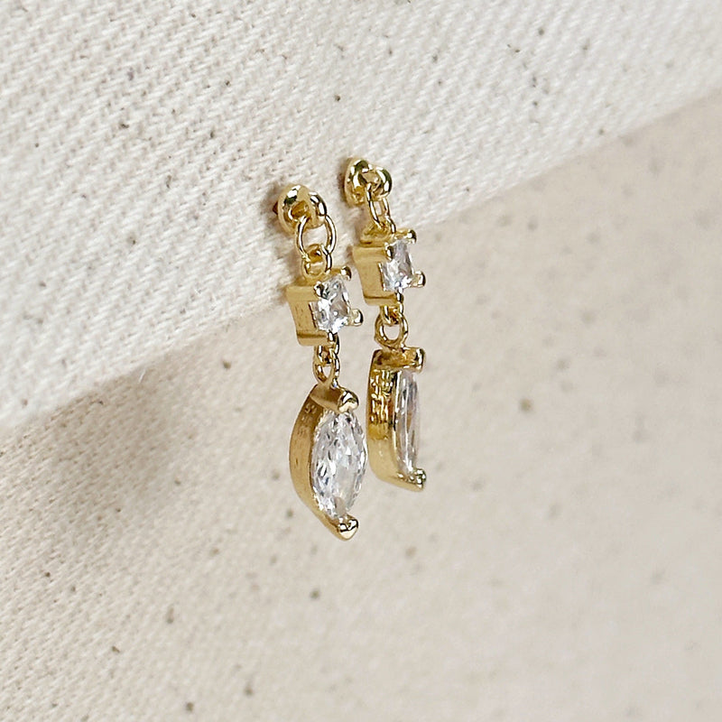 Princess Cut Dangle Earring