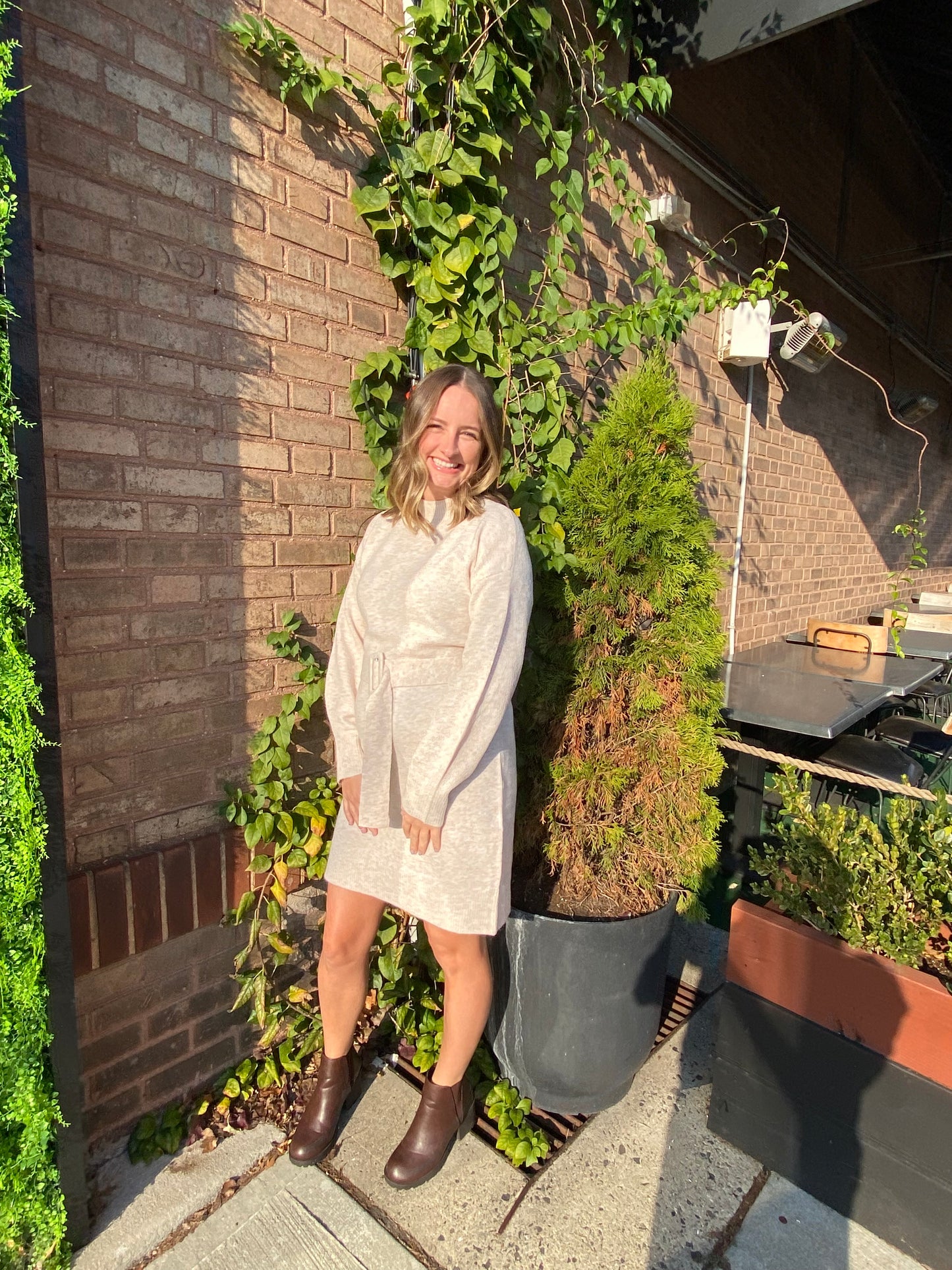 Belted Sweater Dress