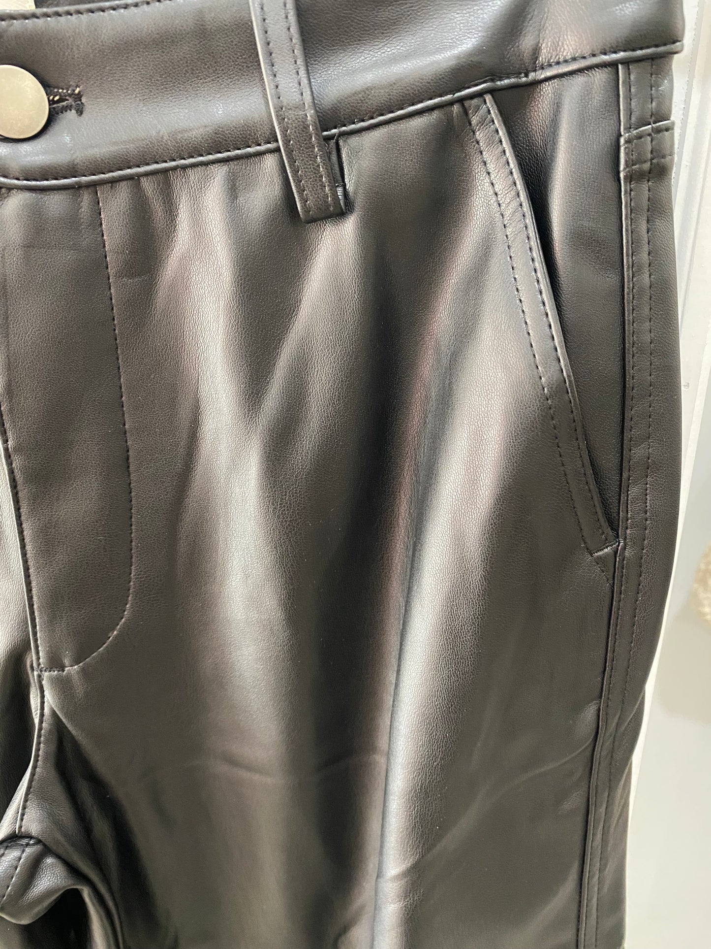 Vegan Leather Cargo Pants
