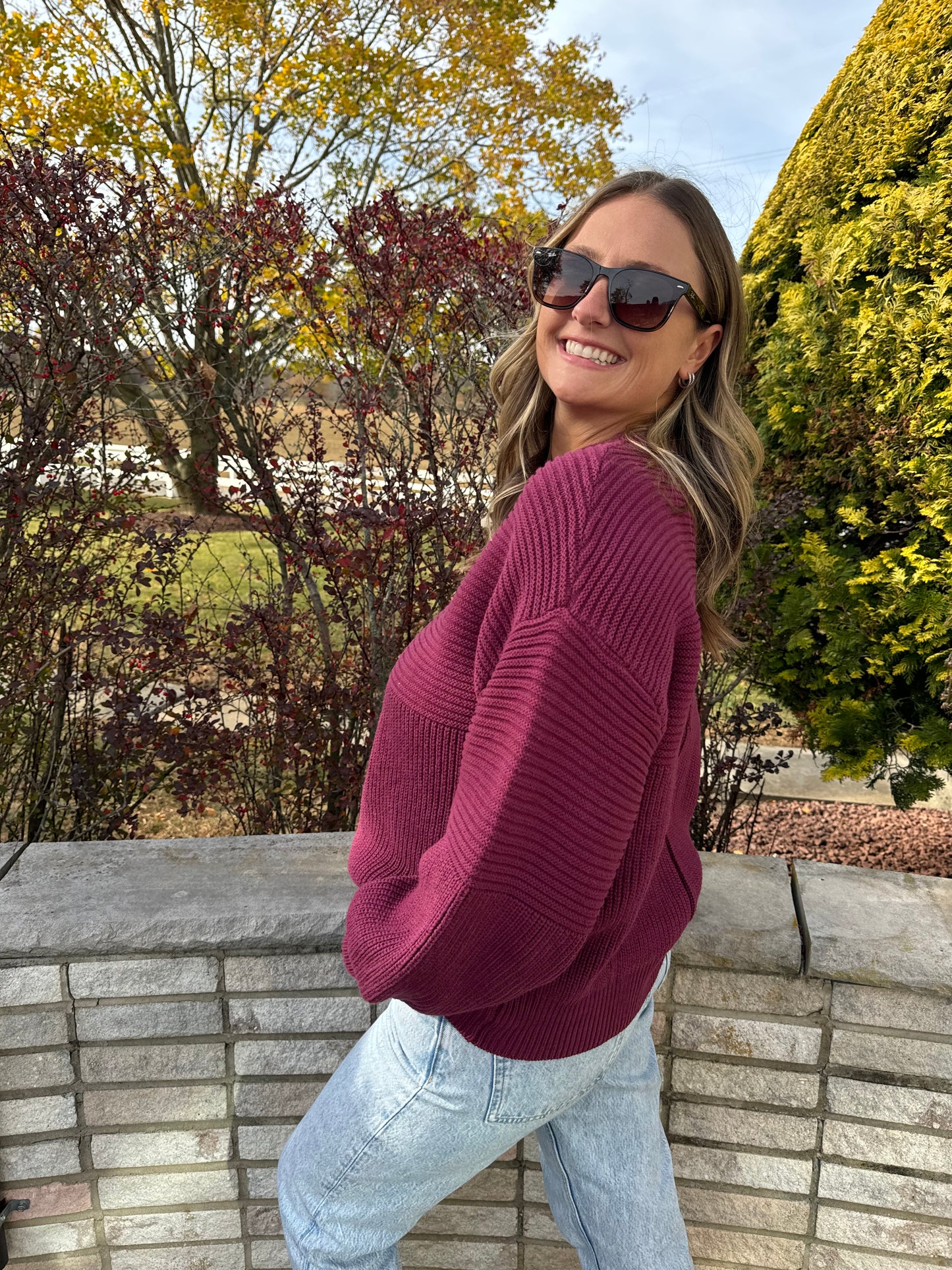 Bordeaux Ribbed Sweater