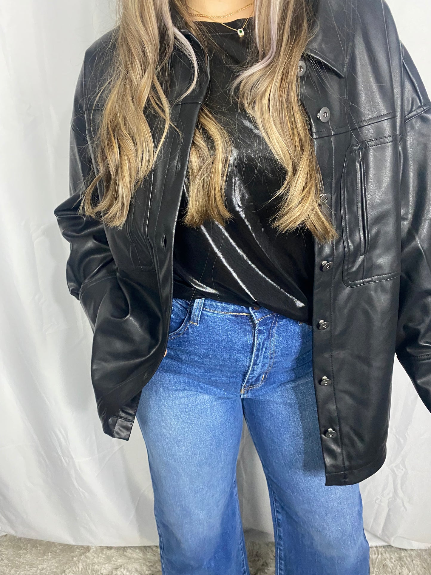 Vegan Leather Shacket