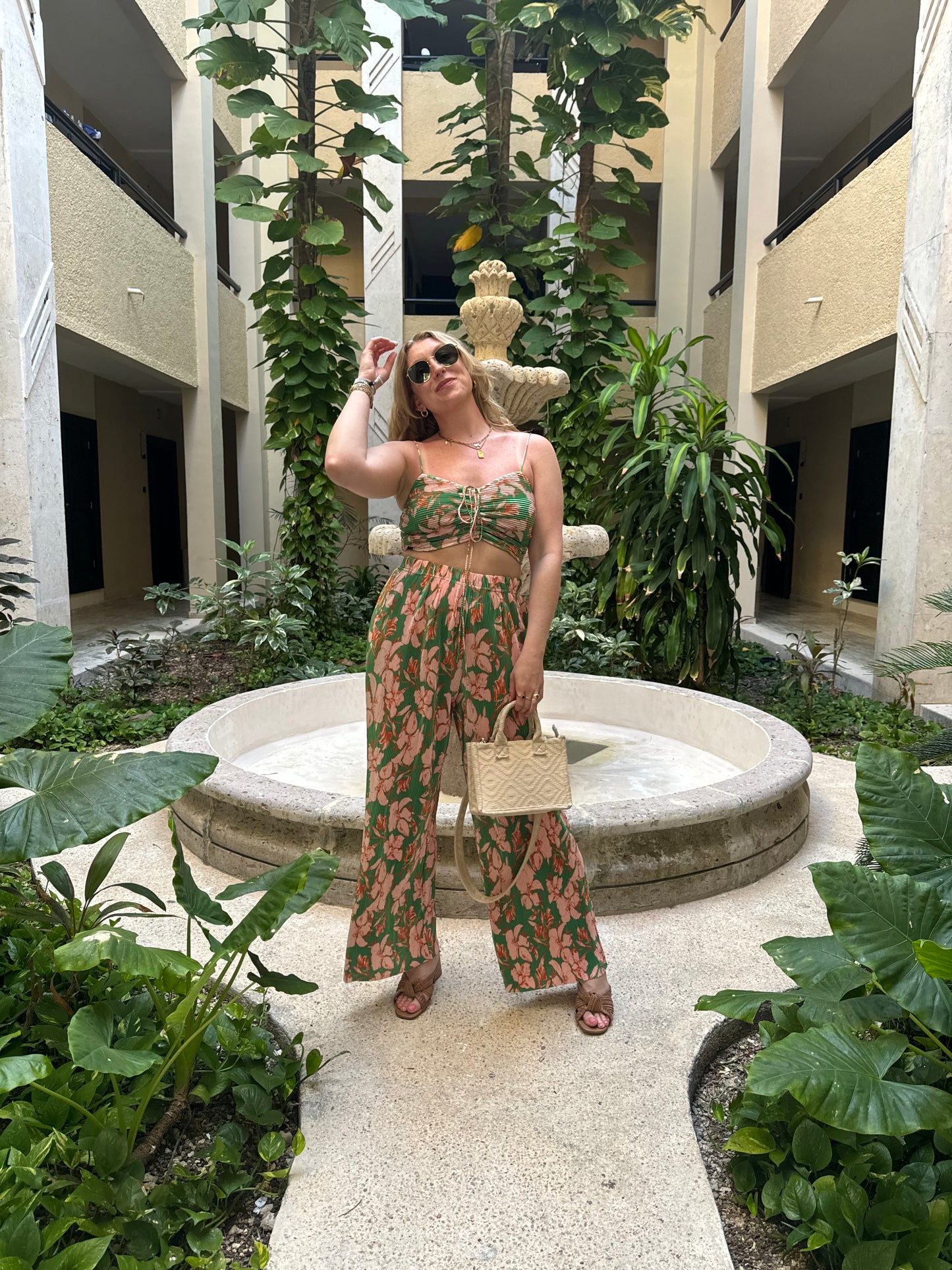 Floral Pleated Pants