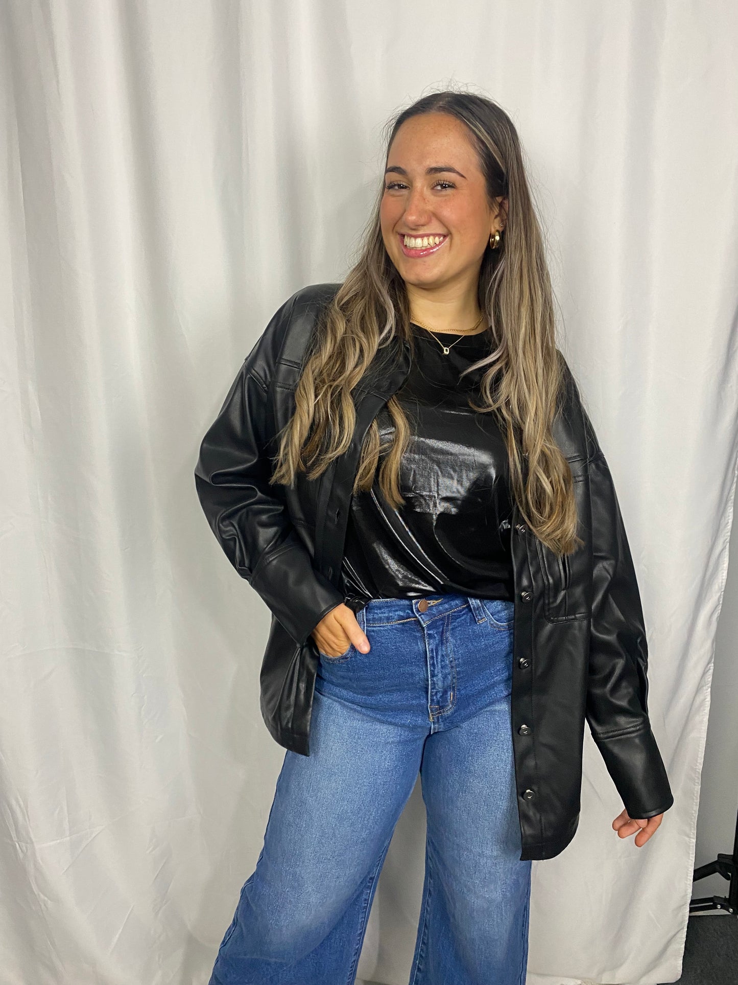 Vegan Leather Shacket