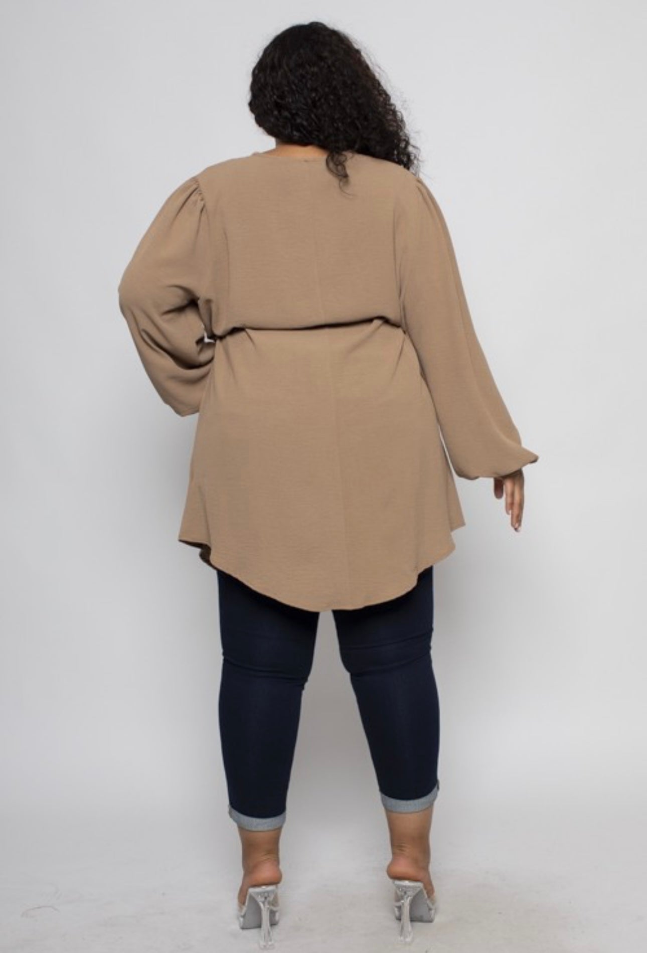 Plus Open Front Belted Cardigan