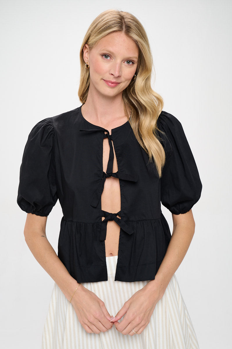 Regal Tie Front Blouse
