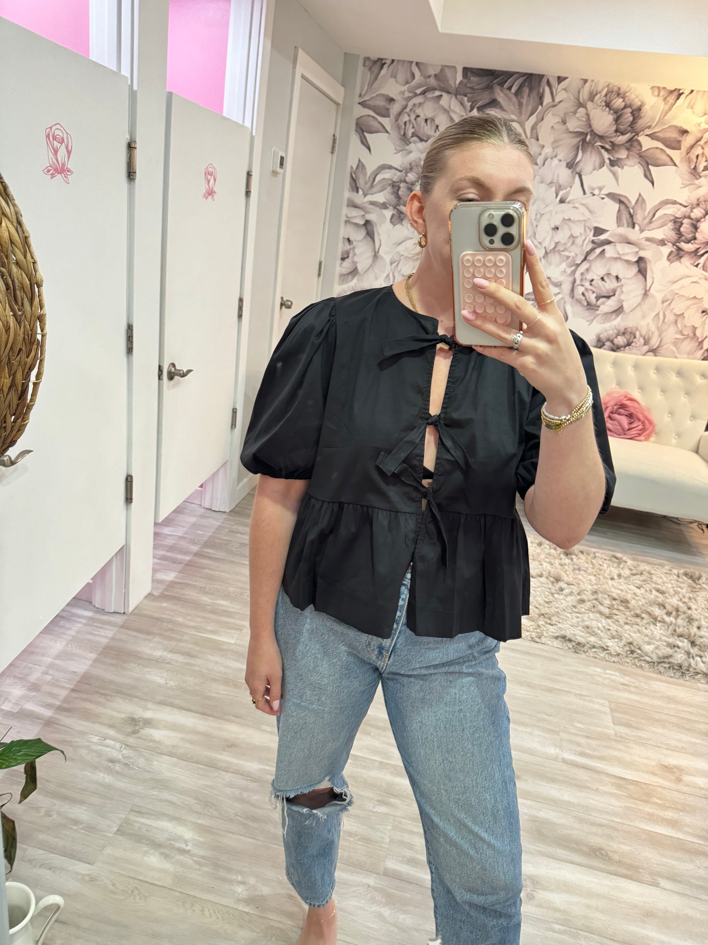Regal Tie Front Blouse