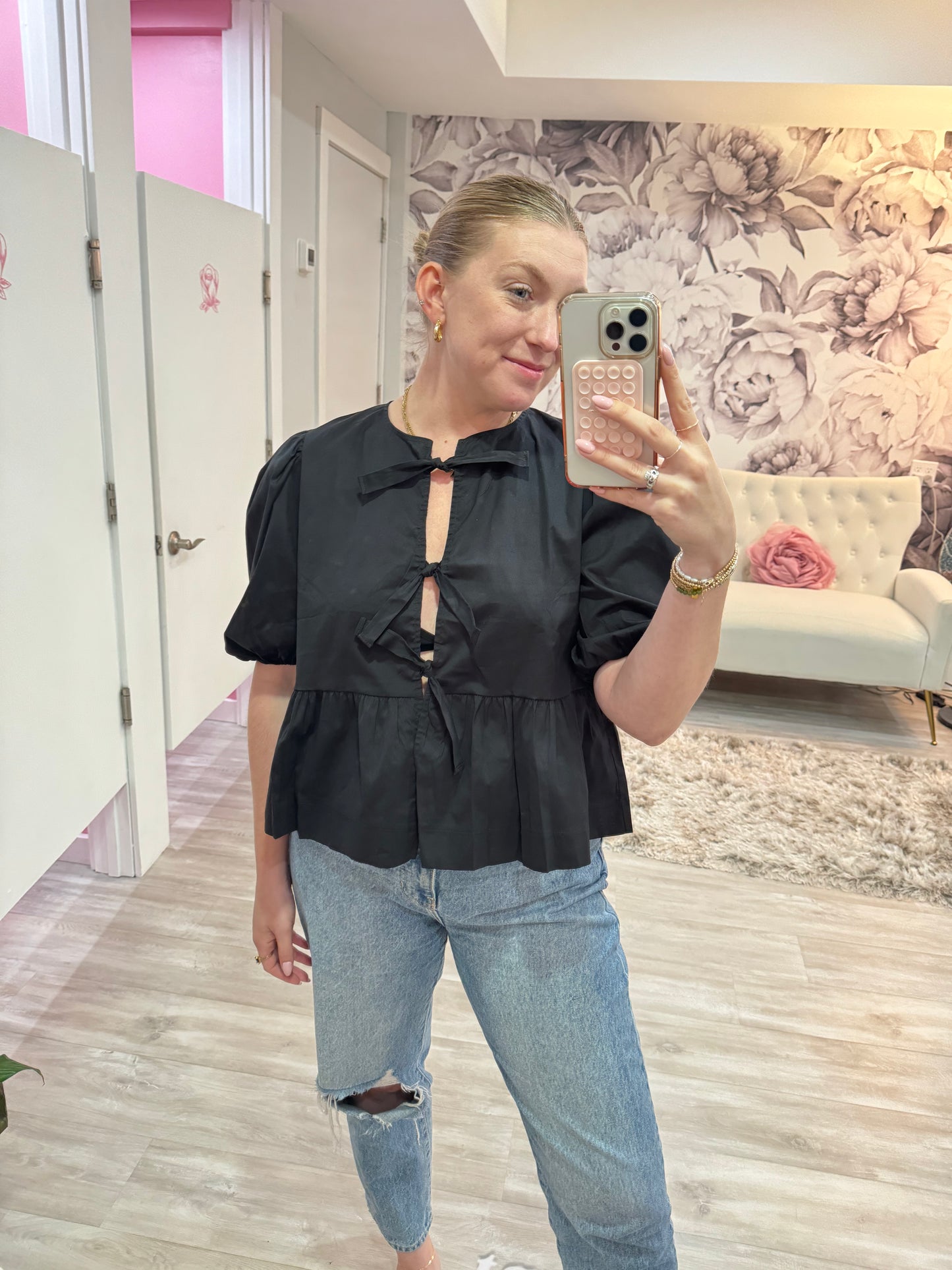 Regal Tie Front Blouse