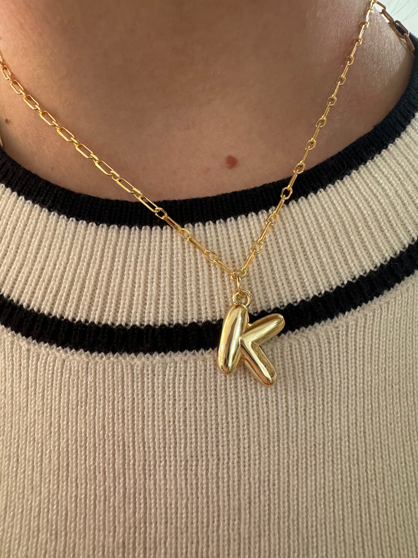 Bubble Initial CharmNecklace