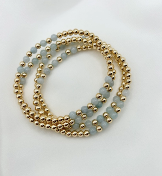 Gemstone Beaded Stretch Bracelet