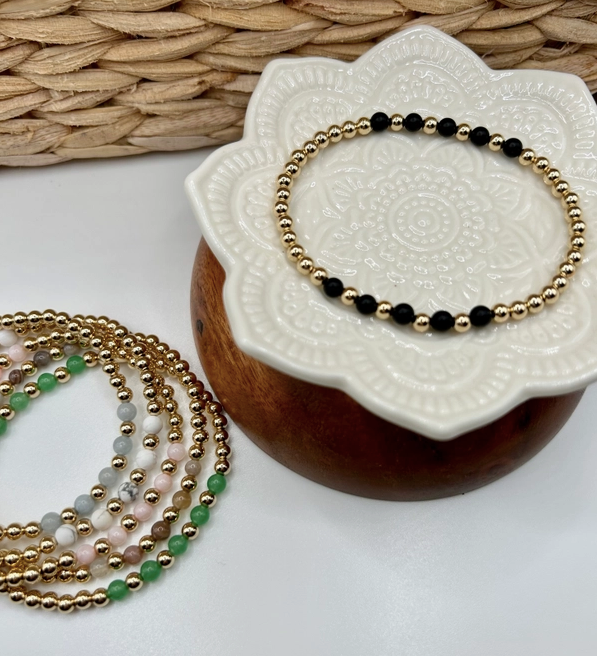 Gemstone Beaded Stretch Bracelet