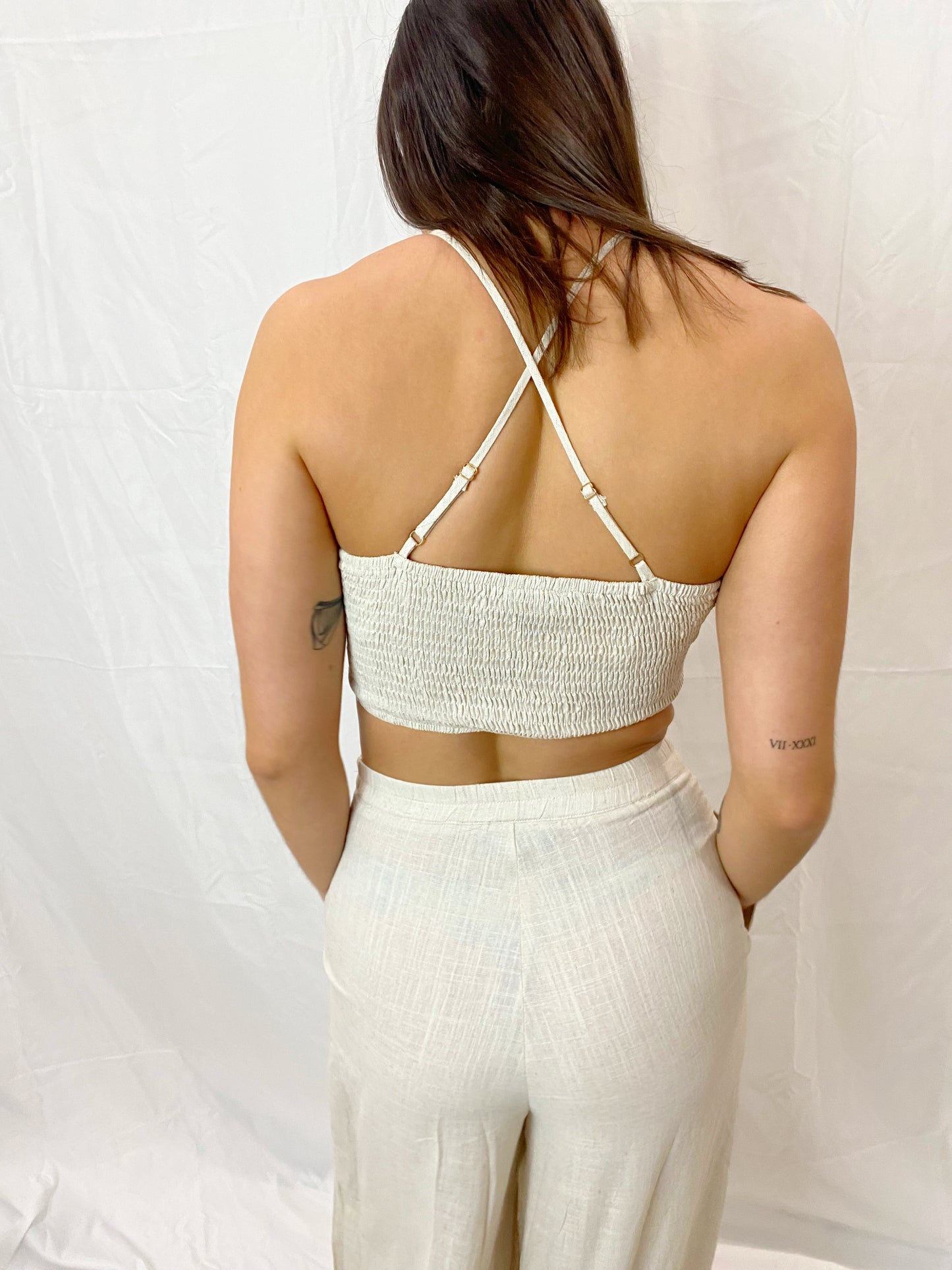 Linen Crop and Pant Set
