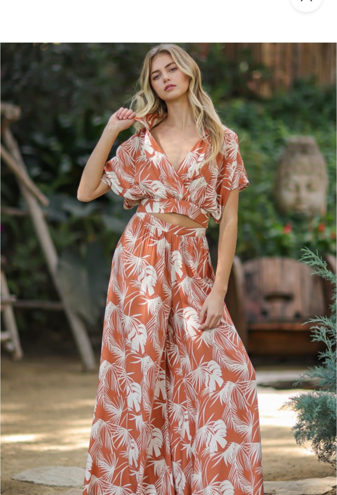 Tropical Collared Top