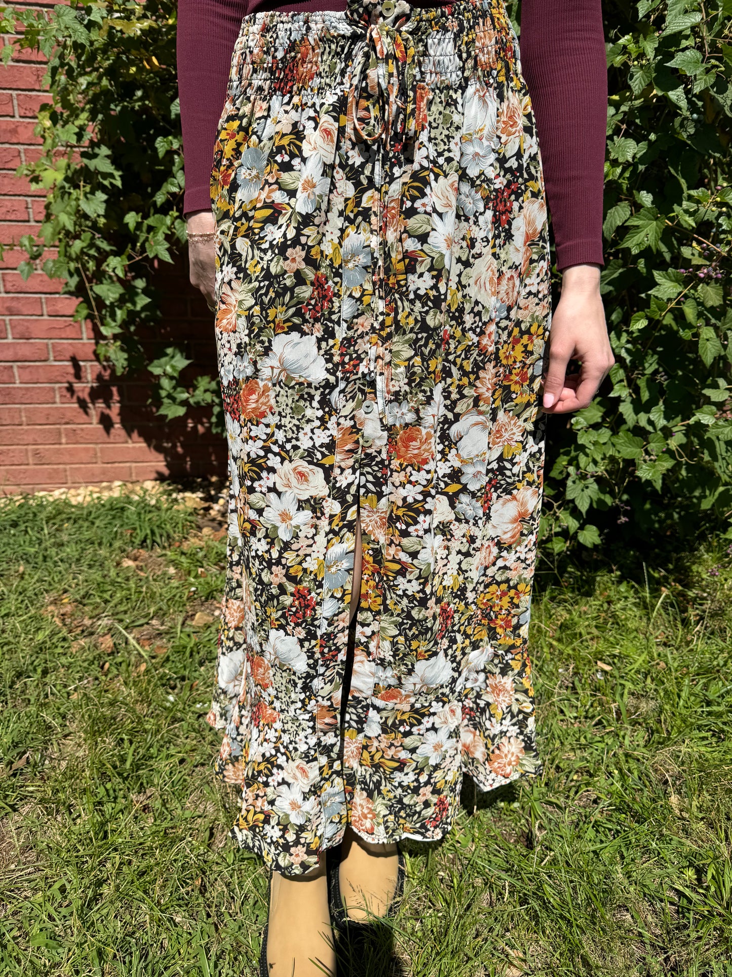 Autumn Bloom Maxi Skirt