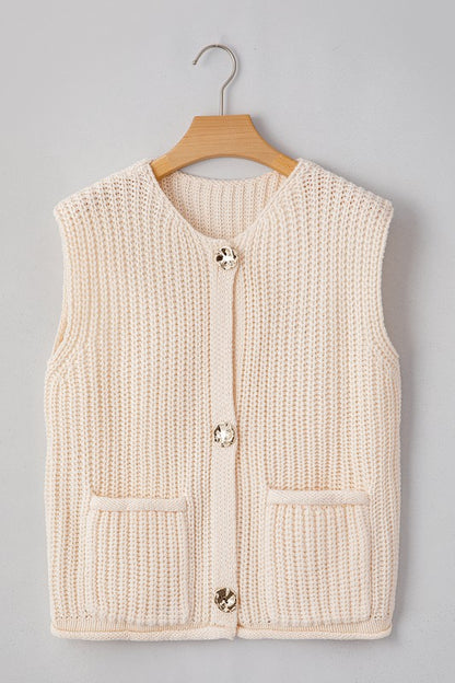 Cynthia Knit Buttoned Sweater Vest