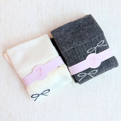 Bow Minimalist Socks Set Of 2