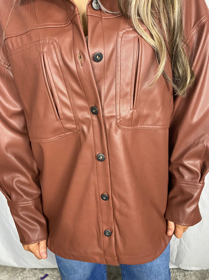 Vegan Leather Shacket