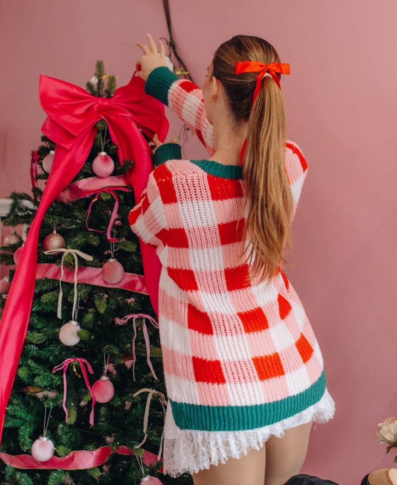 Checkered Holiday Sweater