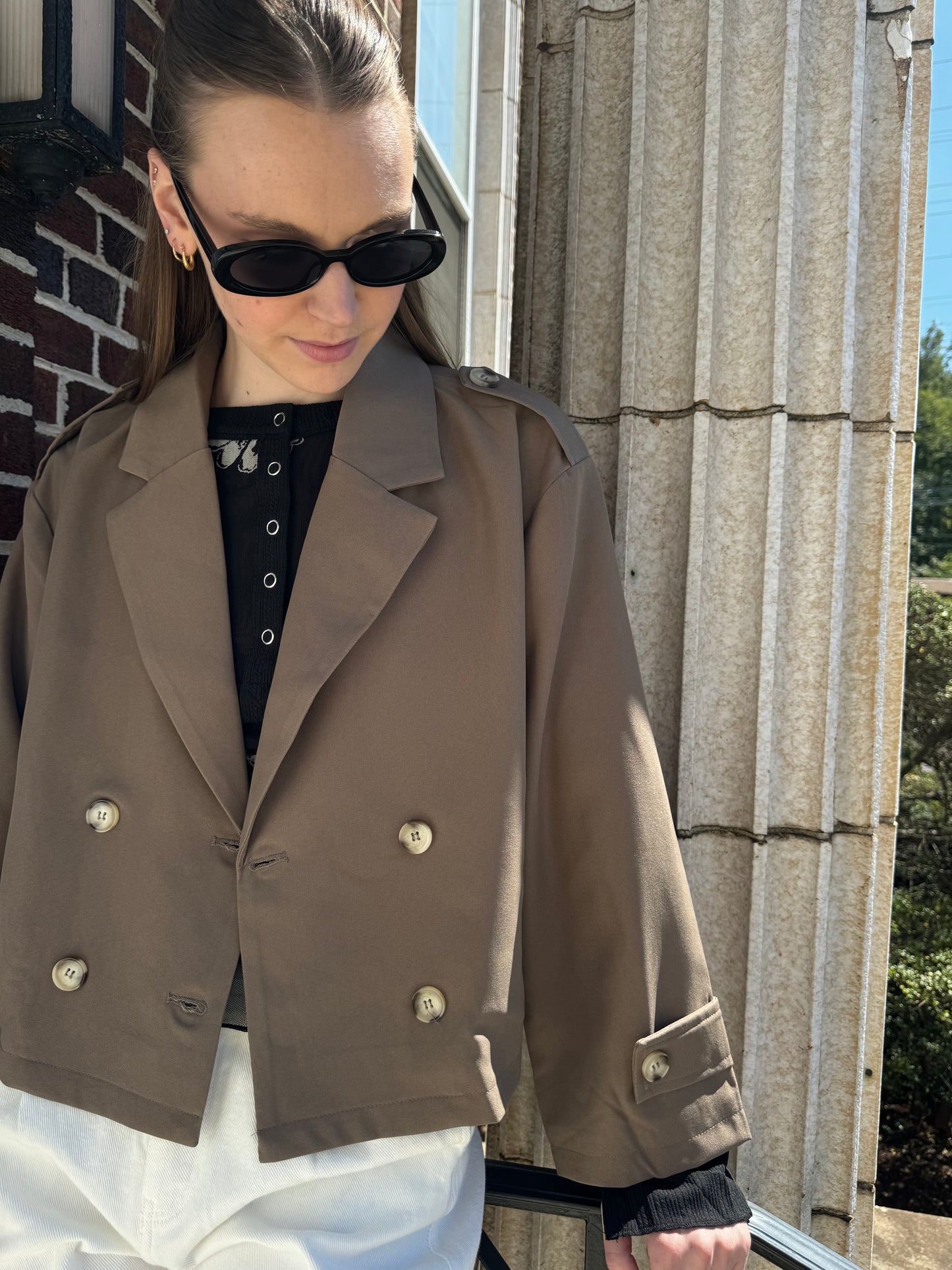 Cafe Cropped Trench