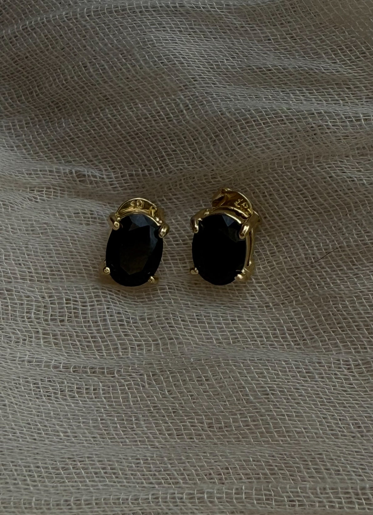 Midnight Oval Earring