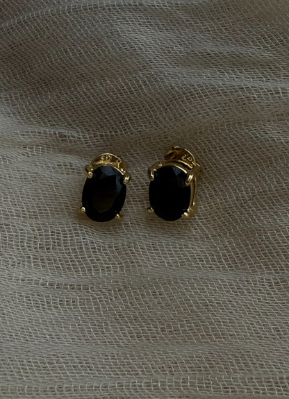 Midnight Oval Earring