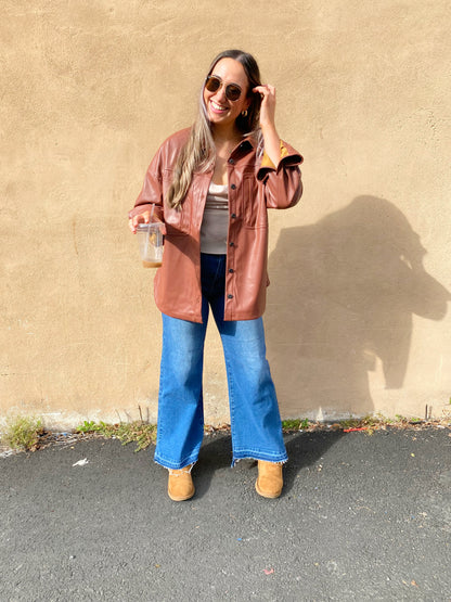 Vegan Leather Shacket