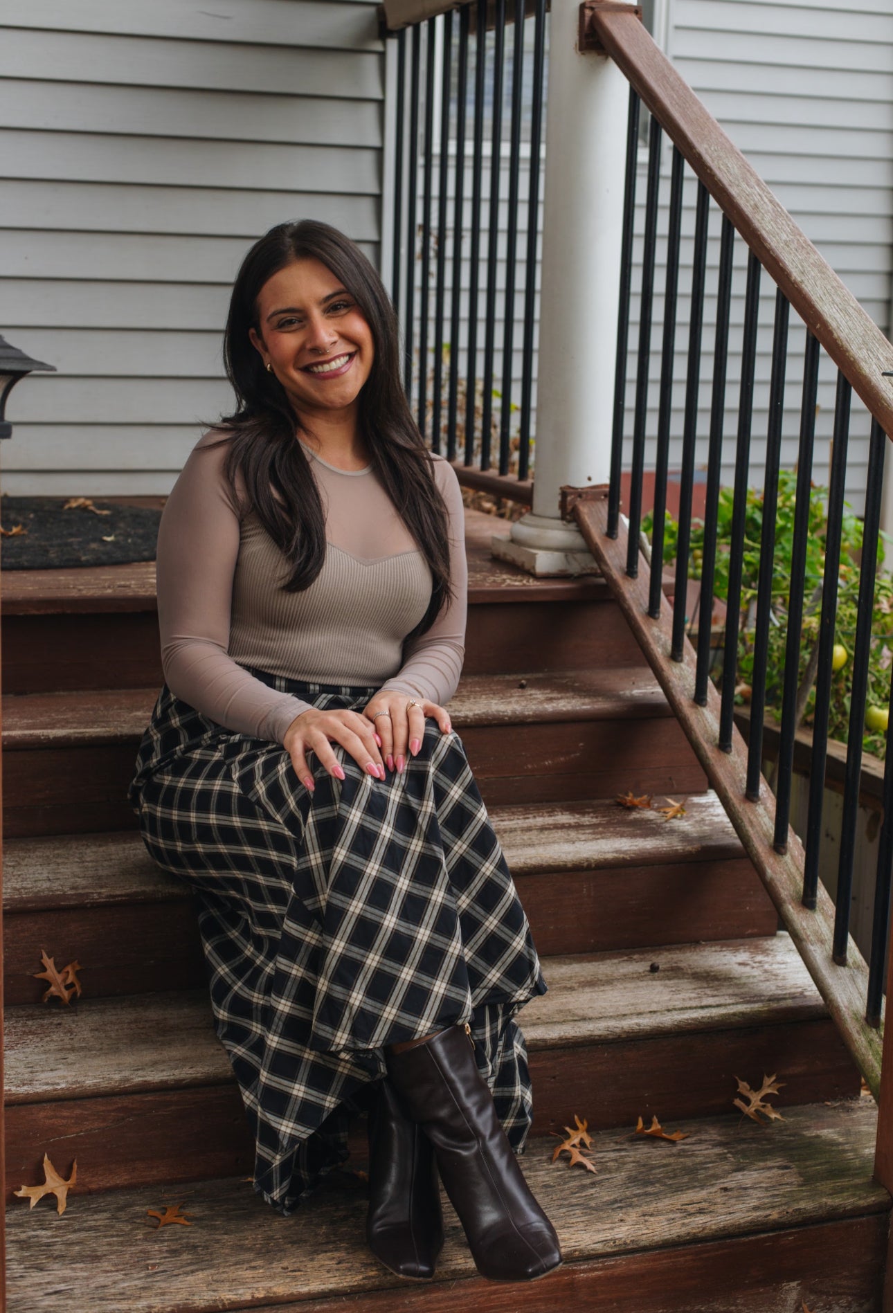 Sheer Neck Long Sleeve