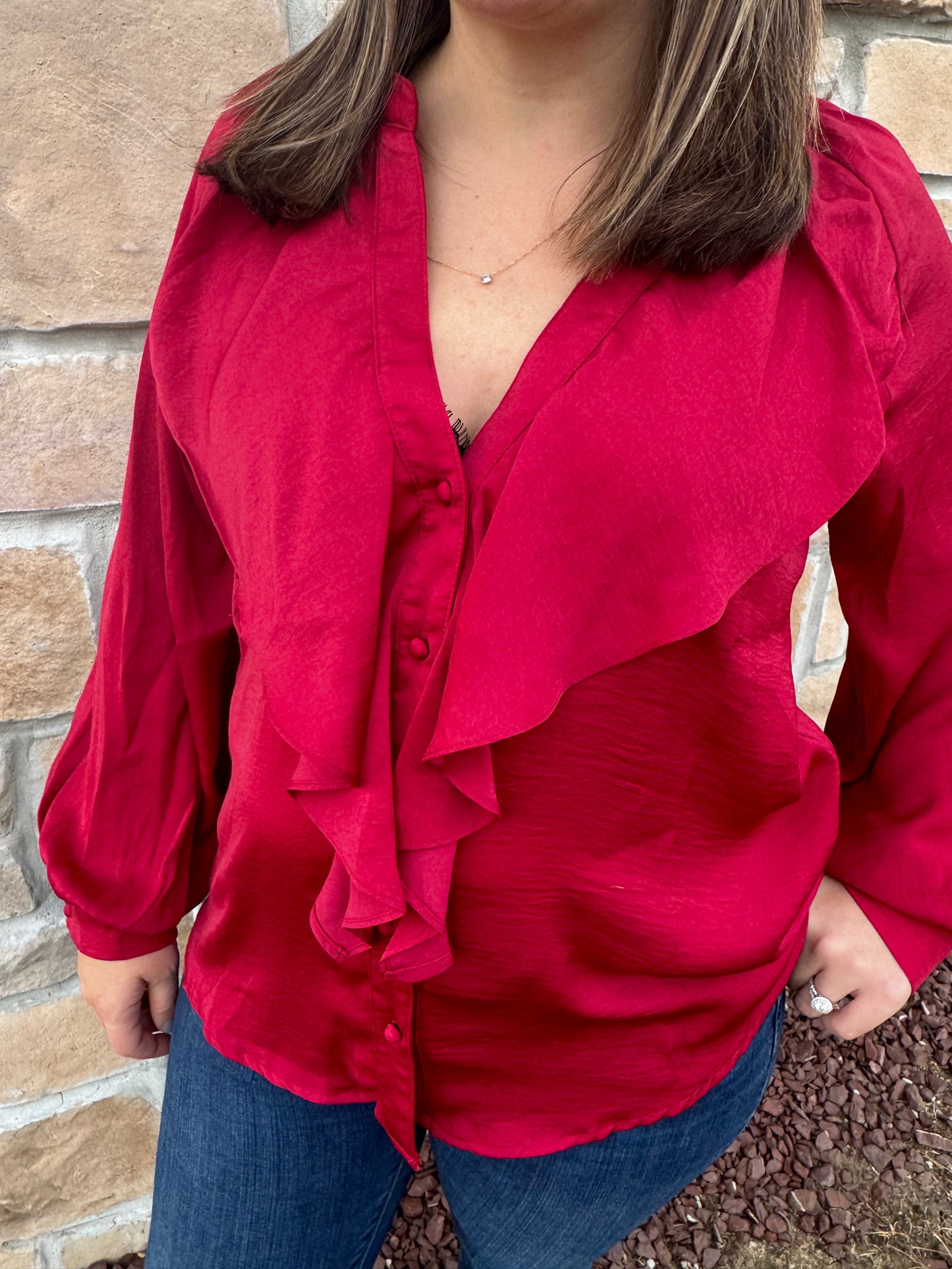 Holiday Ruffle Blouse