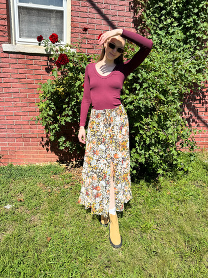 Autumn Bloom Maxi Skirt