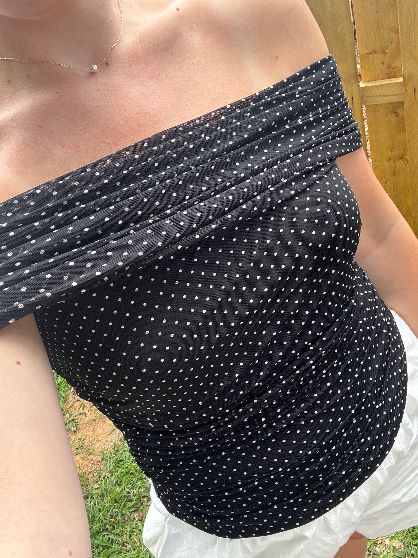 Polka Dot Off the Shoulder