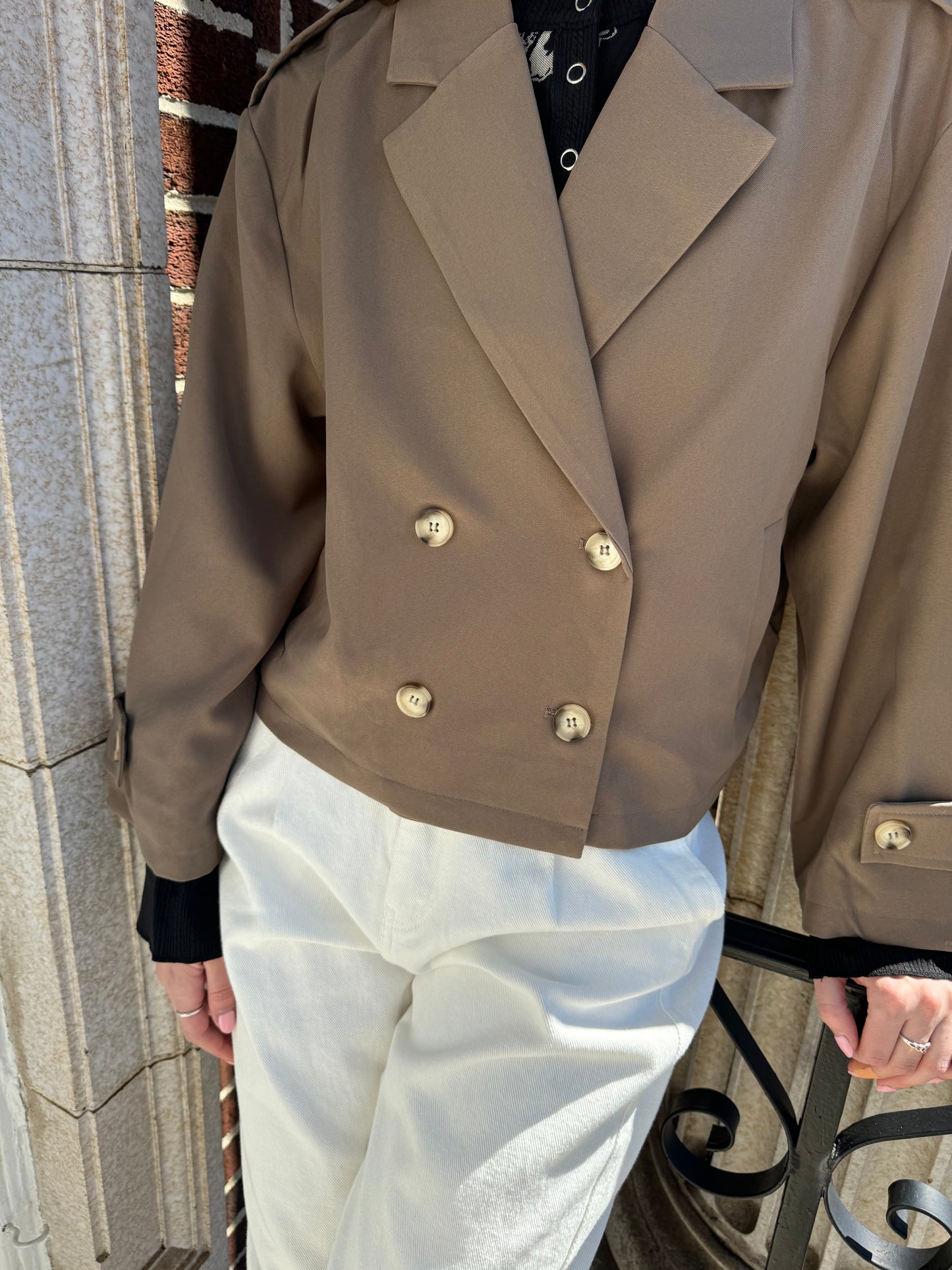 Cafe Cropped Trench