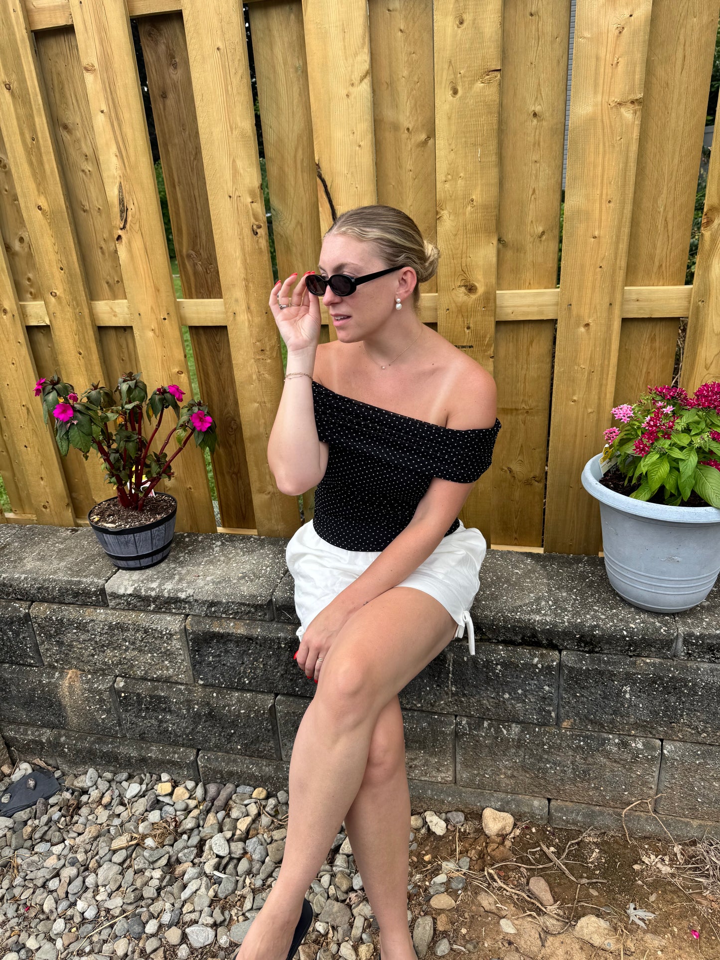 Polka Dot Off the Shoulder