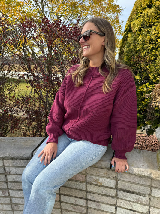 Bordeaux Ribbed Sweater