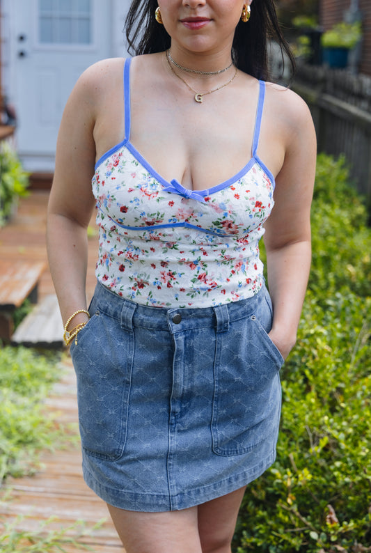 Bow Denim Skirt