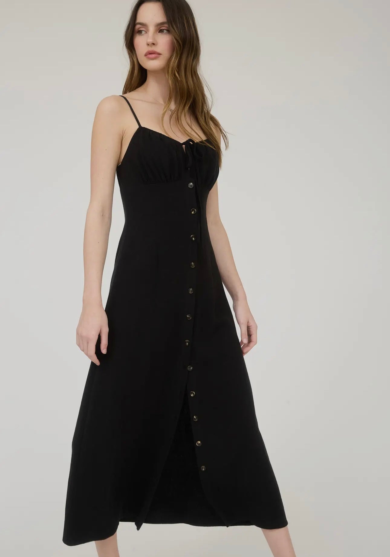 Linen Black Dress