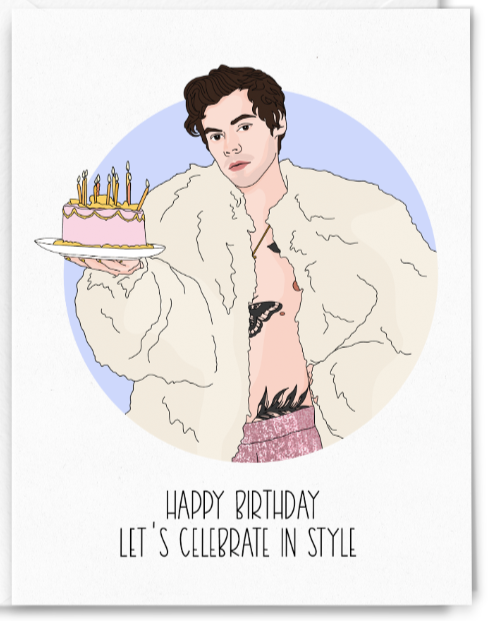 Lets Celebrate in Harry Styles Birthday Card