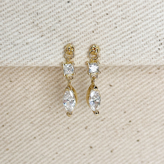Princess Cut Dangle Earring