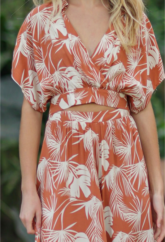 Tropical Collared Top